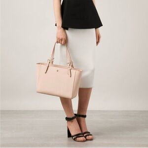 Tory Burch York Small Saffiano Tote‎ Satchel In Baby Pink